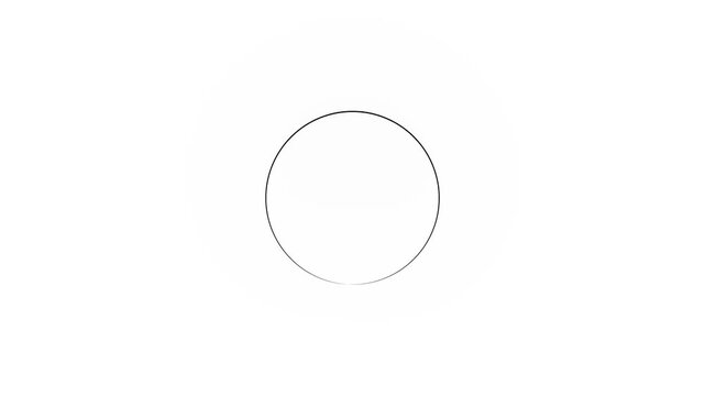 white line loading circle animation on digital monitor screen . White Thin Round Circle Hand Drawn Animation Loop. 4k animation video