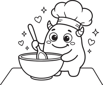 Cute cartoon rabbit in a flower pot spring