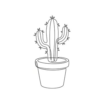 hand drawn vector illustration of a flower pot