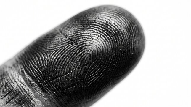 Fingerprint Detail on Human Fingertip