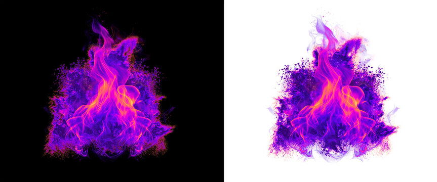Magic Purple Campfire Flame Burst, Bonfire Effect PNG