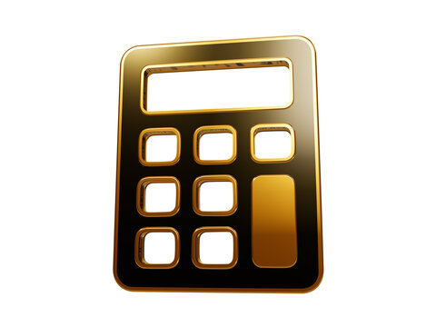 Calculator icon with gold and black accents for finance, accounting, and business calculations.