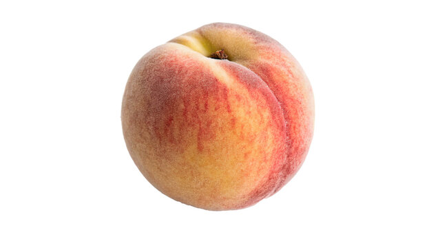 Whole fresh ripe peach fruit organic food harvest isolated on a white background
