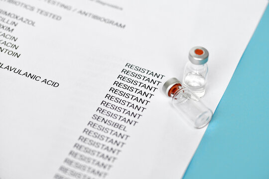 Antibiotic resistance report showing multiple ineffective antibiotics
