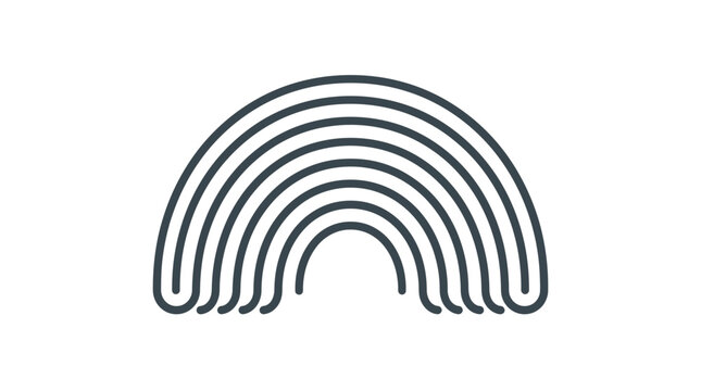 Parallel arched lines forming a rainbow or bridge.