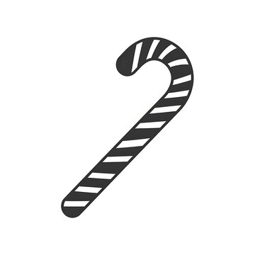 Candy cane striped sweet treat Christmas icon vector