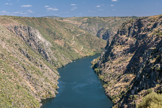 Arribes del Duero from the Pic&oacute;n de Felipe viewpoint, Duero River, Salamanca, Castile and Le&oacute;n, Spain. Arribes del Duero Natural Park.
