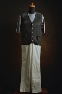 Classic pinstriped waistcoat on a mannequin display