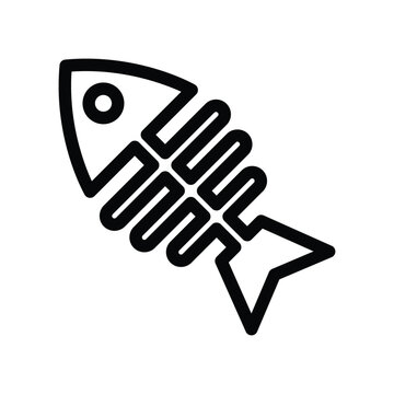 fish bone outline icon vector design good for web or mobile app