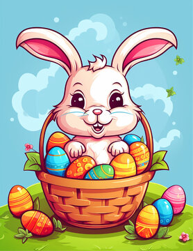 easter bunny with basket