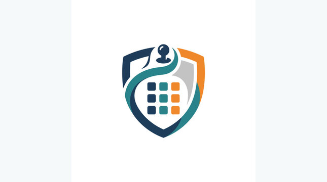 Shield logo incorporating a stylized joystick and grid interface signifies secure access for interactive software applications.