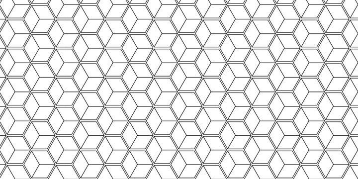 Minimal square hexagon structure box black wall paper abstract cube design. geometric triangle element mosaic tile wall decoration cube wall grid wallpaper.