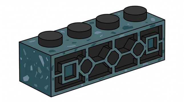 Plain Vector Illustration of Interlocking Recycled Plastic Eco Brick
