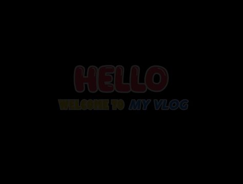 Animated two-line hello and welcome text intro with colorful motion and transparent background for video.