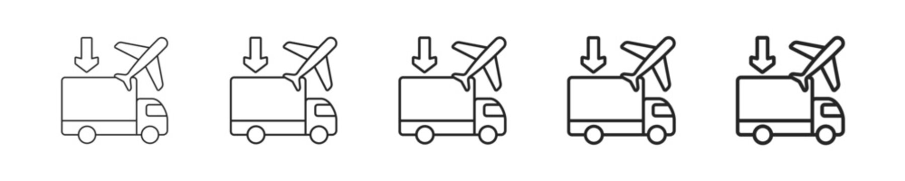 Forwarder vector icon in minimalist line style. Clean editable stroke illustration with geometric design and monochrome appearance, isolated on white background