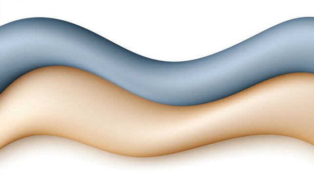 Abstract dual-tone toothpaste swirl, blue and beige cosmetic cream waves, smooth dental care gel texture on white background