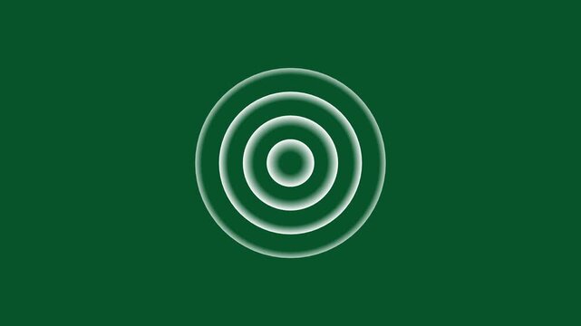 Minimalist concentric circles expanding animation on a solid dark green background, modern motion abstract ui digital signal visualizations, and tech presentations