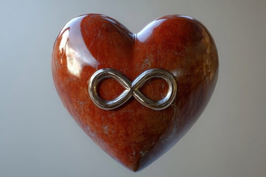 A heart with an infinity symbol engraved in its center representing endless love