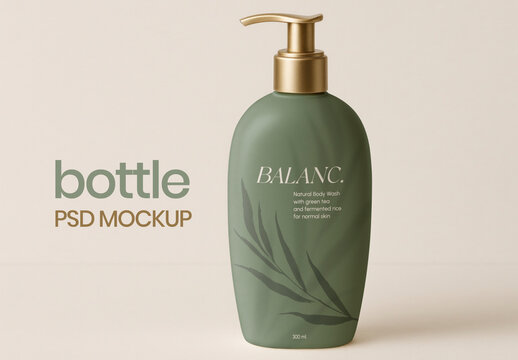 Elegant Bottle Mockup Design PSD