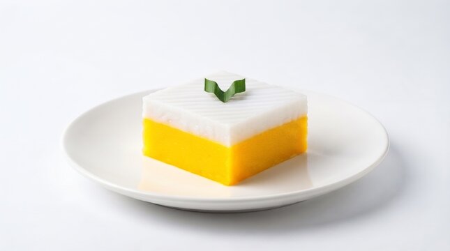 Kuih Talam Yellow and White Traditional Malaysian Dessert