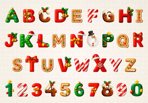 Festive Alphabet With Christmas Decorations Font Set&nbsp;