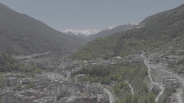 Aerial Drone View of Kangding City Sichuan - Tibetan Highland Cityscape D-Log 4K