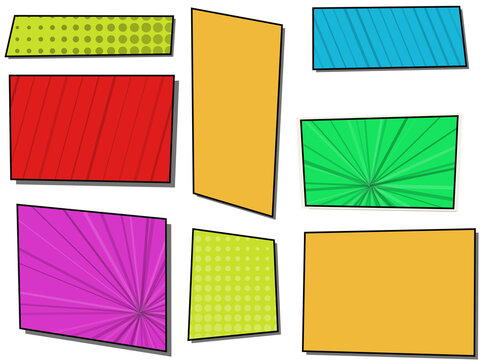 Colorful geometric blocks in a modern layout isolated on transparent background