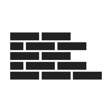 Isolated illustration silhouette icon stack of brick wall for construction icon.