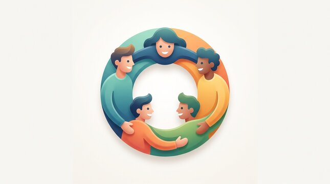 Diverse group of people forming a circle of unity and connection, symbolizing community.