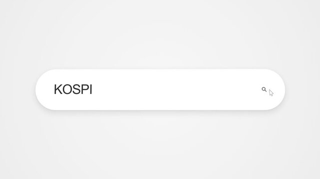 Typing KOSPI into a web browser search bar to check South Korea's main stock market index