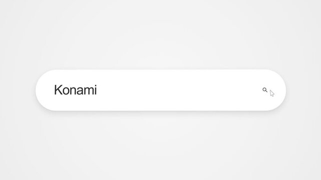 Typing Konami into an internet search bar