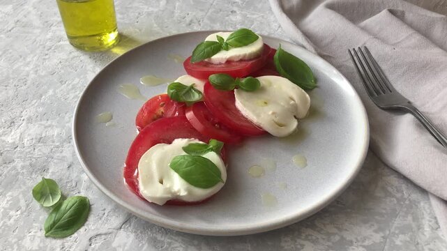 Classic Italian Caprese salad with fresh ingredients