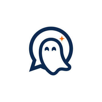 Ghost chat icon logo isolated on white