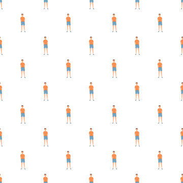 Cartoon male characters forming a seamless repeating pattern
