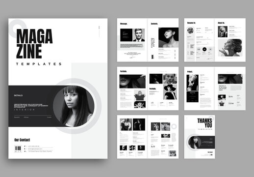 Black White Magazine Template