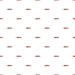 Fototapeta premium Grilled kebab skewers forming a seamless repeating pattern on a white background