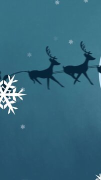 Animation of winter scenery with snowman