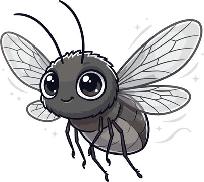 Pixel art flying insect with large expressive eyes and delicate wings, whimsical character for children's designs