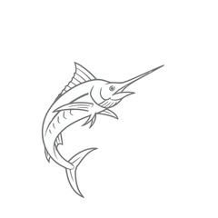 Fototapeta premium Marlin Fish Outline
