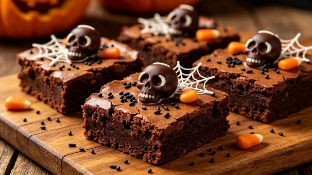 Halloween skull brownies