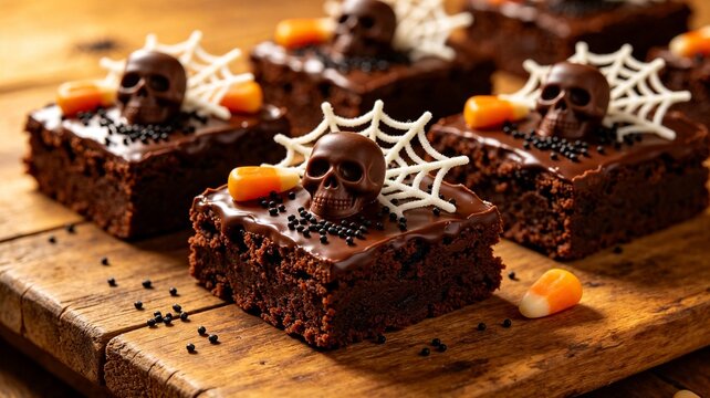 Spooky skull brownies