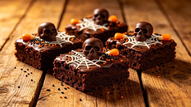 Halloween skull brownies