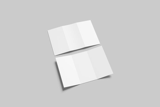 Blank Trifold DL Brochure Mockup - 3D Illustration