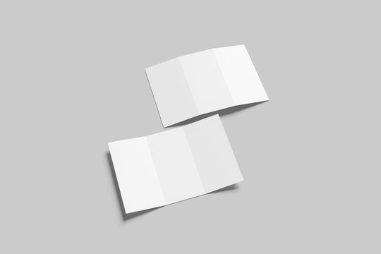 Blank Trifold DL Brochure Mockup - 3D Illustration