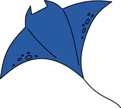 Blue Manta Ray Vector Illustration