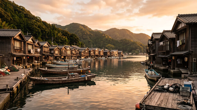 Ine no Funaya Boathouses, Kyoto Prefecture Japan