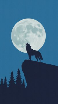 wolf howling at the moon