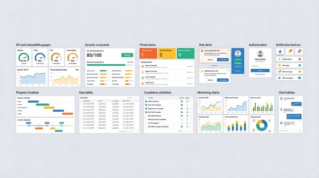 Modern Cybersecurity Dashboard UI and Analytics Software Interface Design Template