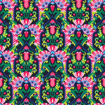 Dark Botanical Rococo Floral Print