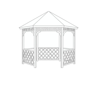 Outline of a hexagonal gazebo